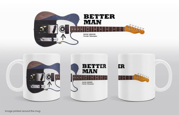 Eddie Vedder Fender Telecaster Better Man Vintage Style Guitar Mug / Tea / Coffee /Mug