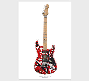 Eddie Van Halen Frankenstein Guitar Poster Guitar Poster, Wall Decor, Guitar Print, Guitar Art