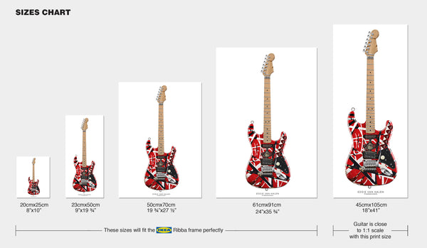 Eddie Van Halen Frankenstein Guitar Poster Guitar Poster, Wall Decor, Guitar Print, Guitar Art