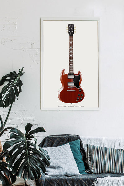 Gibson SG Standard Guitar Poster. Personalized Gifts, Wall Decor, Guitar Print, Guitar Art