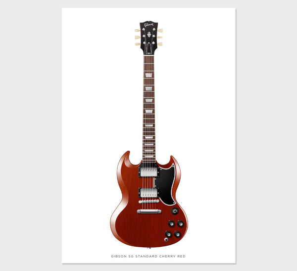 Gibson SG Standard Guitar Poster. Personalized Gifts, Wall Decor, Guitar Print, Guitar Art