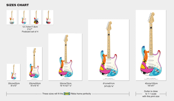 Eric Clapton's Fender Stratocaster Crash 2 Guitar Poster, Wall Decor, Art Print, Guitar Print, Guitar Art