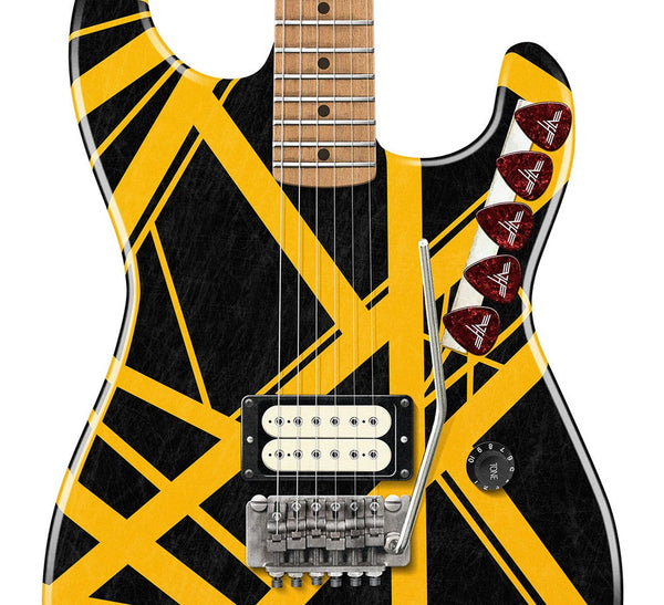 Eddie Van Halen Bumblebee Guitar Poster, Wall Decor, Guitar Print, Guitar Art