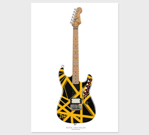 Eddie Van Halen Bumblebee Guitar Poster, Wall Decor, Guitar Print, Guitar Art