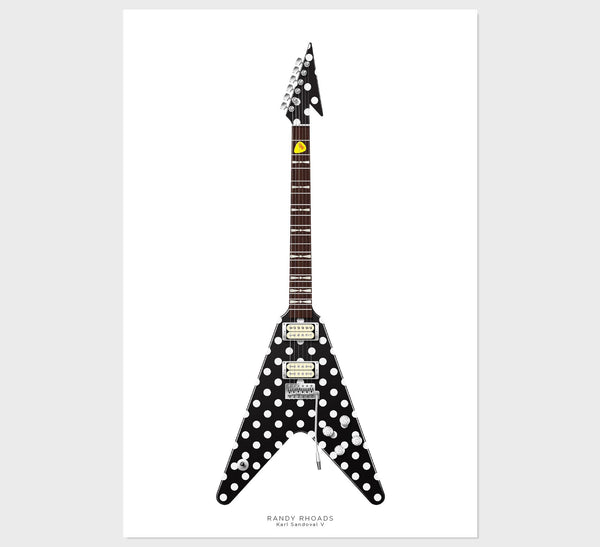 Randy Rhoads's Karl Sandoval V Guitar Poster, Guitar Print, Guitar Art, Wall Decor