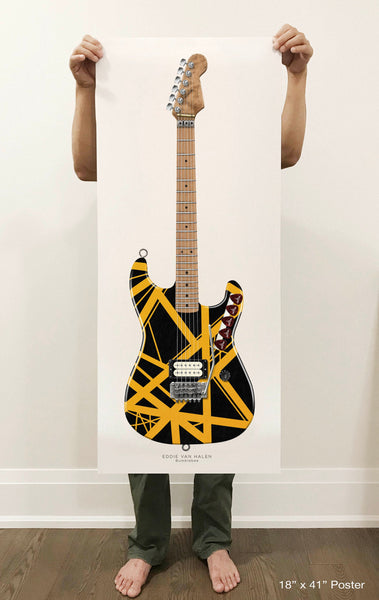 Eddie Van Halen Bumblebee Guitar Poster, Wall Decor, Guitar Print, Guitar Art