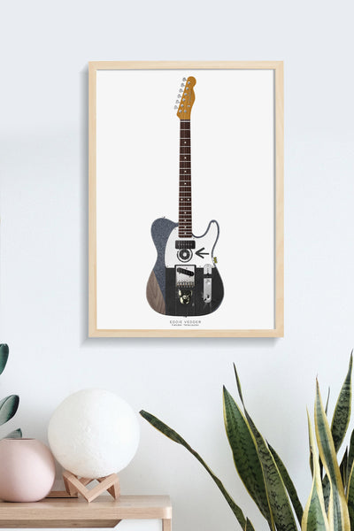 Eddie Vedder's Fender Telecaster Guitar Poster, Guitar Print, Guitar Art, Wall Decor