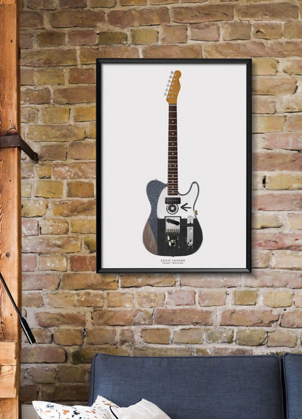 Eddie Vedder's Fender Telecaster Guitar Poster, Guitar Print, Guitar Art, Wall Decor