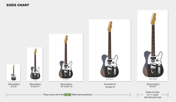 Eddie Vedder's Fender Telecaster Guitar Poster, Guitar Print, Guitar Art, Wall Decor