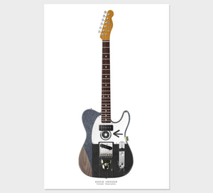 Eddie Vedder's Fender Telecaster Guitar Poster, Guitar Print, Guitar Art, Wall Decor