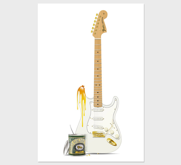 Fender Stratocaster Lyle's Golden Syrup Guitar Poster, Wall Decor, Guitar Print, Guitar Art