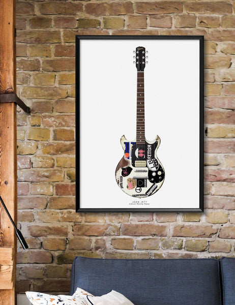 Joan Jett's Gibson Melody Maker Guitar Poster, Wall Decor, Guitar Print, Guitar Art