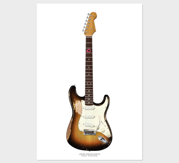 John Frusciante's Fender Stratocaster Guitar Poster, Guitar Print, Guitar Art, Wall Decor