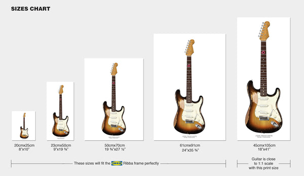 John Frusciante's Fender Stratocaster Guitar Poster, Guitar Print, Guitar Art, Wall Decor