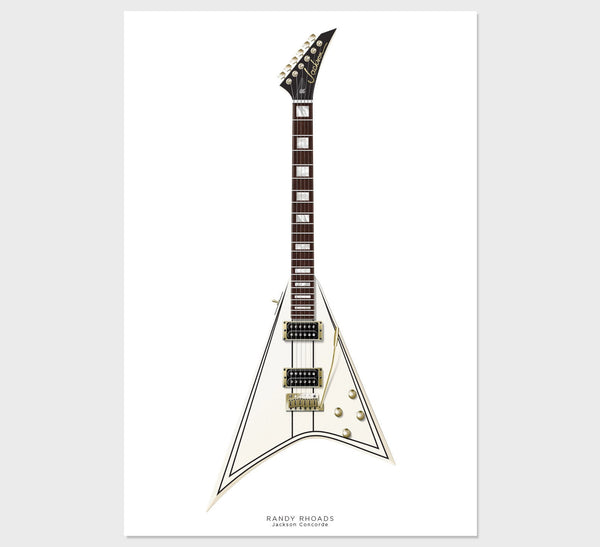 Randy Rhoads's Jackson Concorde Guitar Poster, Guitar Print, Guitar Art, Wall Decor