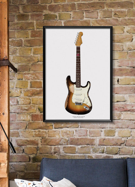 John Frusciante's Fender Stratocaster Guitar Poster, Guitar Print, Guitar Art, Wall Decor